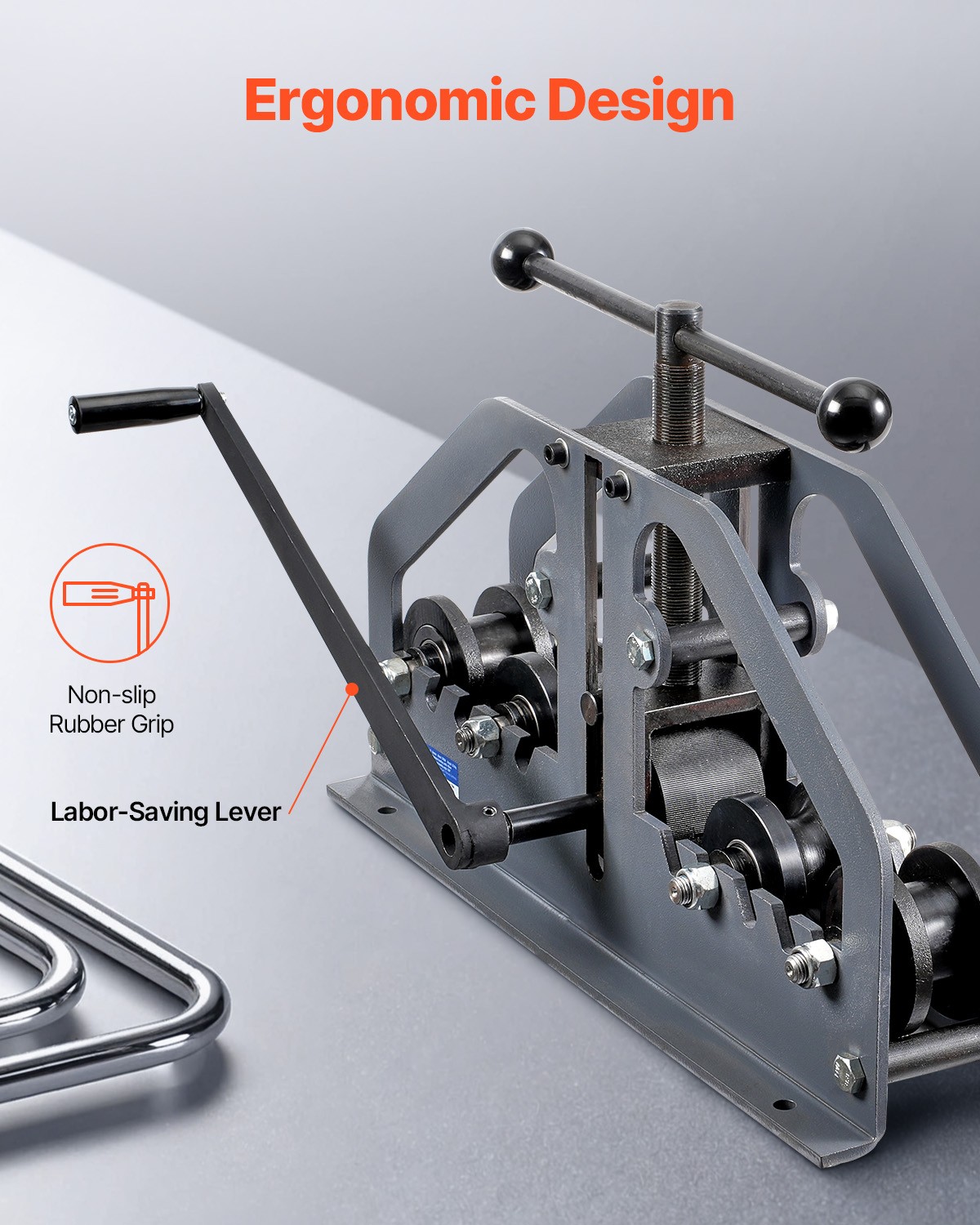 VEVOR Tube Roller Bender Max 1-1/2" Manual Tube Pipe Roller Bender with 6 Dies