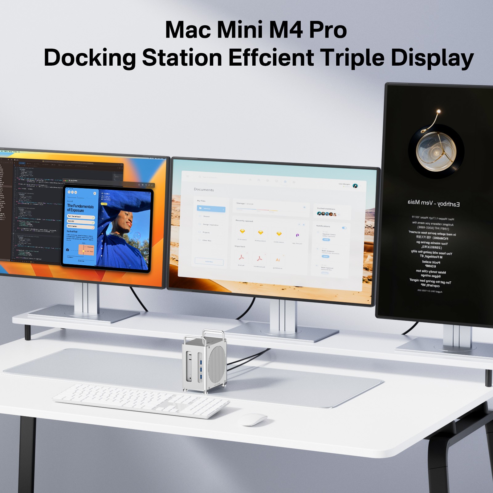 ACASIS 8-in-1 40Gbps Mac mini M4 Workstation NVMe SSD Enclosure Dual DP 4K@60Hz