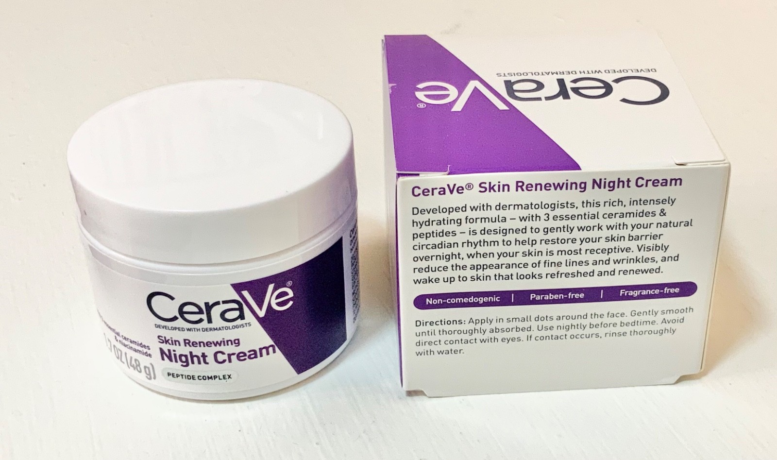 CeraVe SKIN RENEWING Face Night Cream w/ Peptide Complex. Hyaluronic Acid