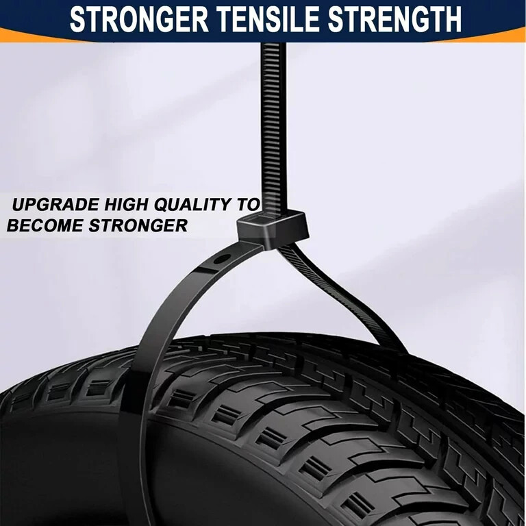 (24" INCH) 10 - 20 PACK BLACK CABLE ZIP TIES Heavy Duty UV Resistant Nylon 66 UL