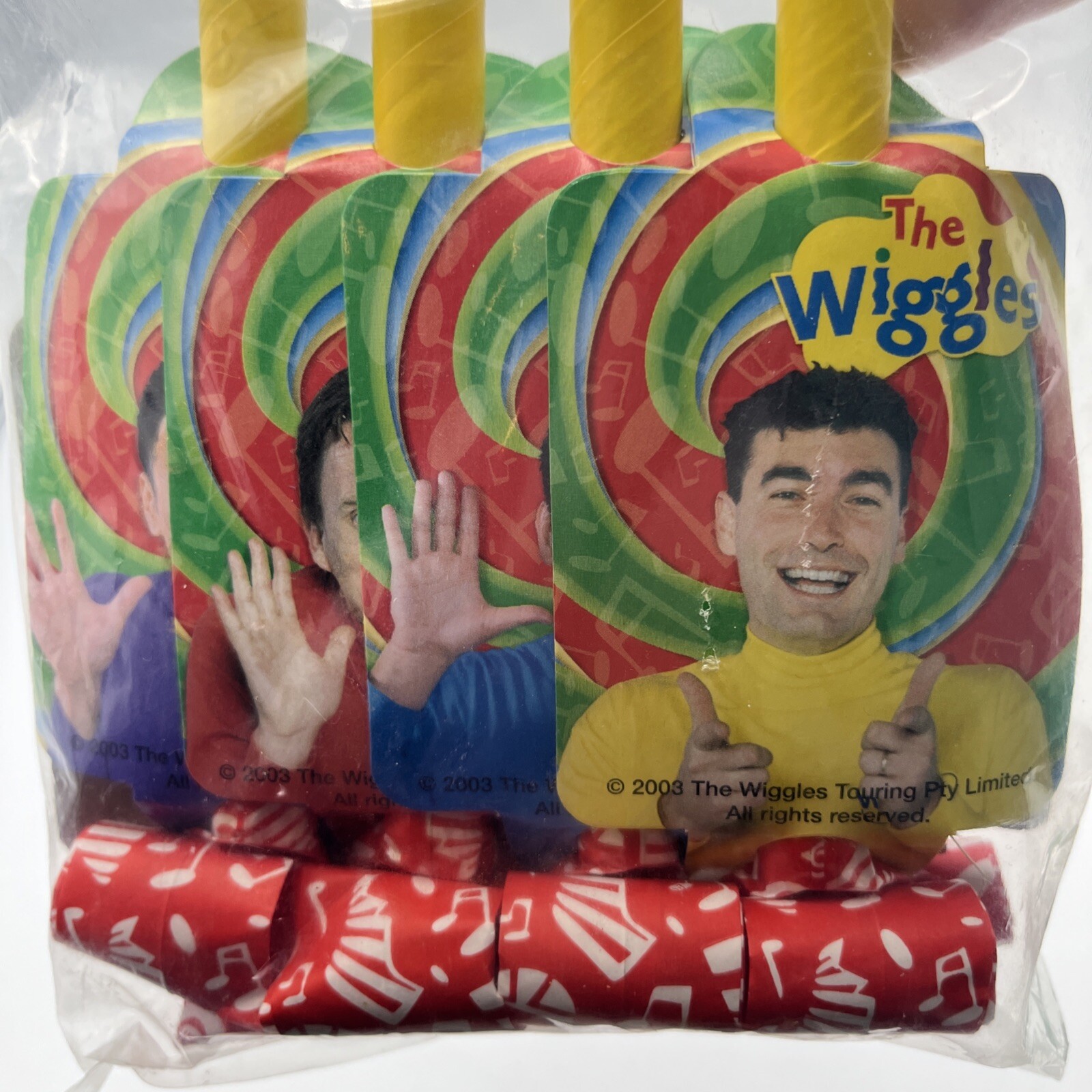 Vintage The Wiggles Birthday Party Supplies Set Of 8 Blowouts Flutes 2003