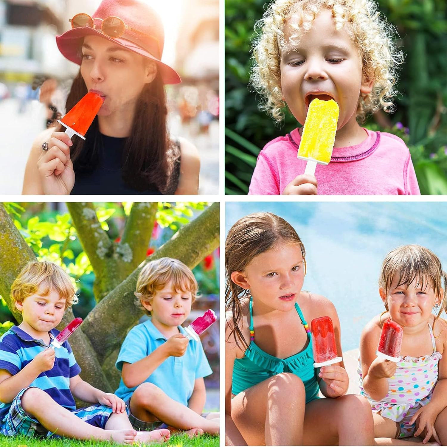 10-Cavity Silicone Popsicle Molds DIY Ice Pop Maker Ice Crea Molds