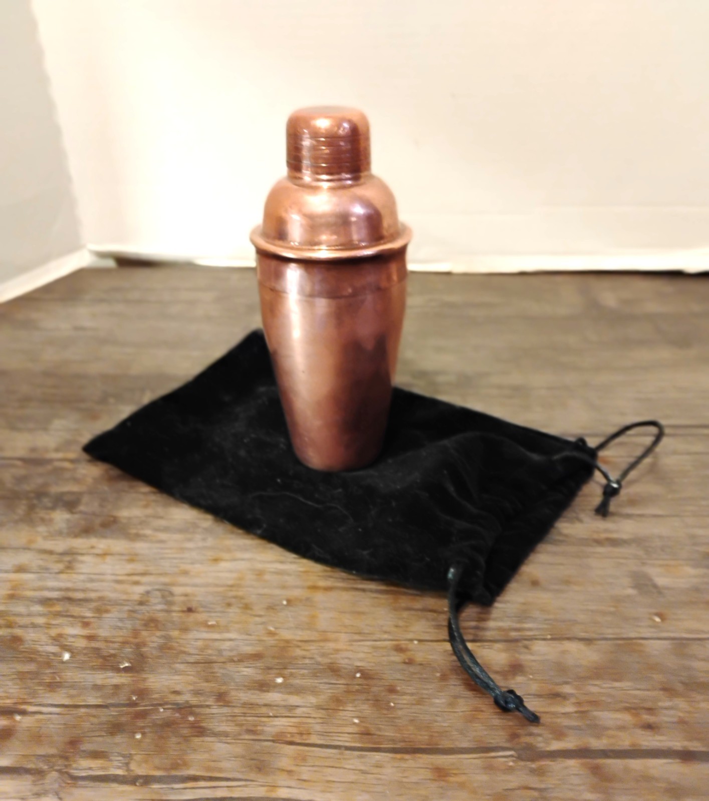 Solid Copper Miniature Personalized Cocktail Shaker w/Shot Glass & Carry Pouch