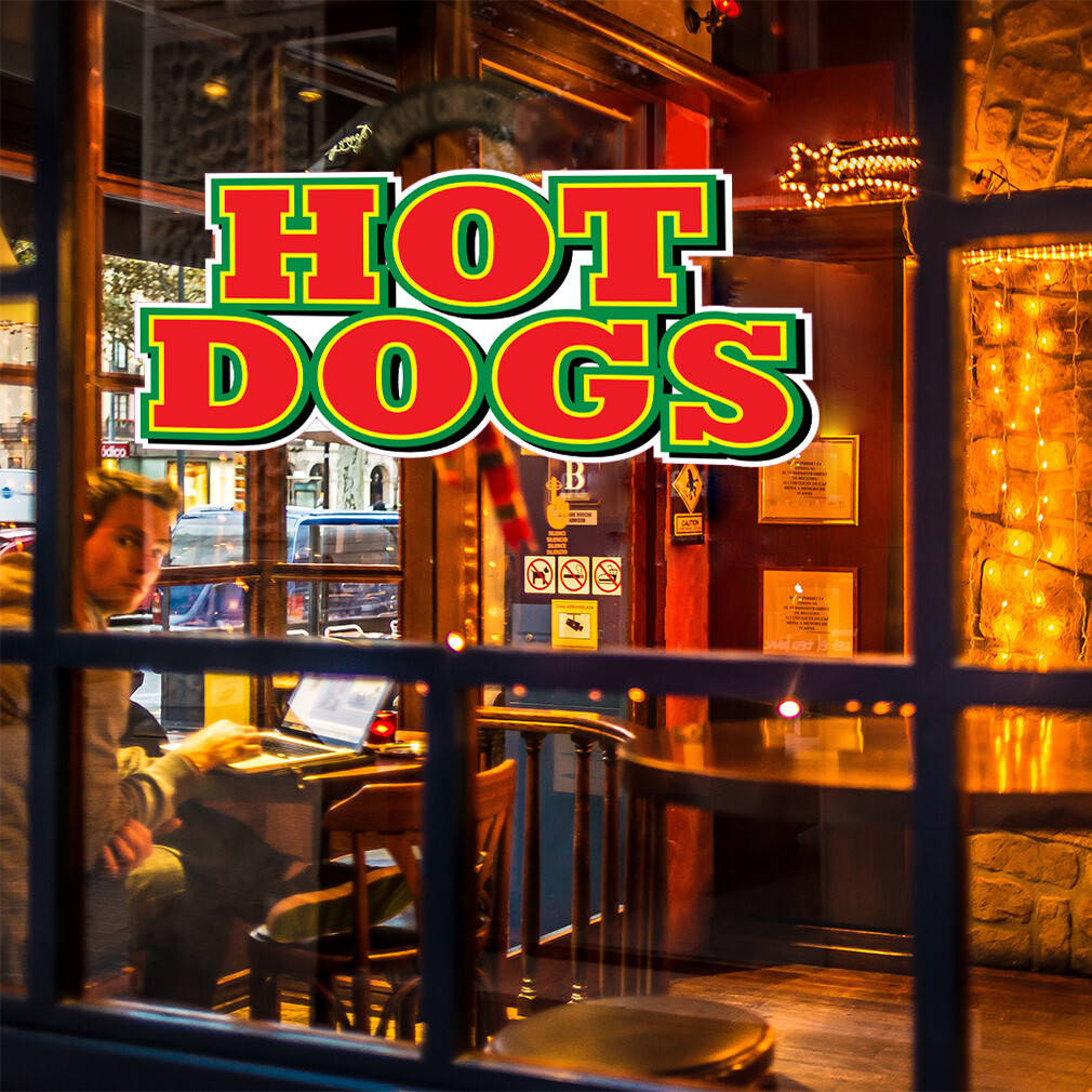 Food Truck Decals Hot Dogs Style C Restaurant & Food Concession Sign Red