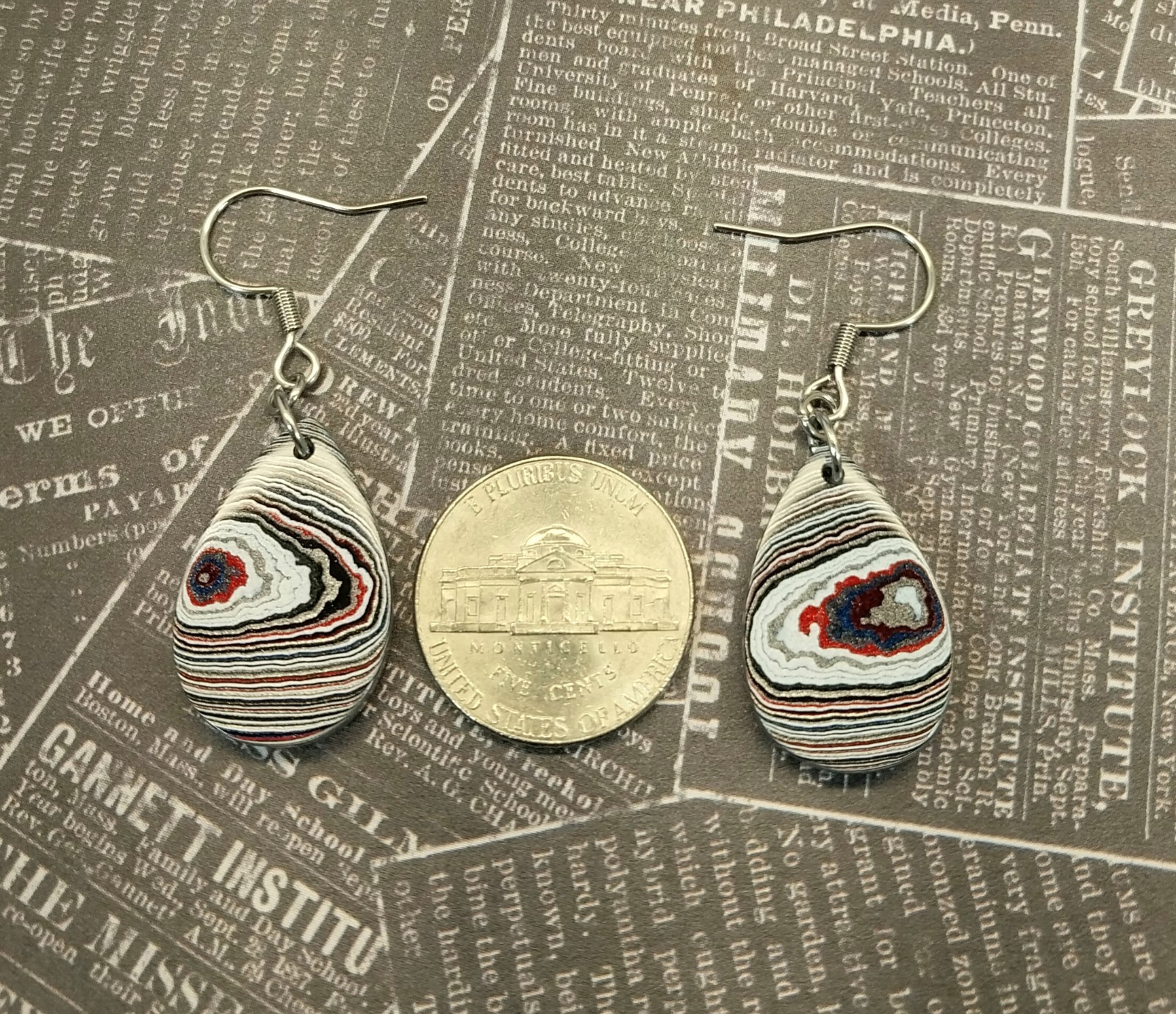 Michigan Fordite Earrings, Happy Agate Studio, EB110