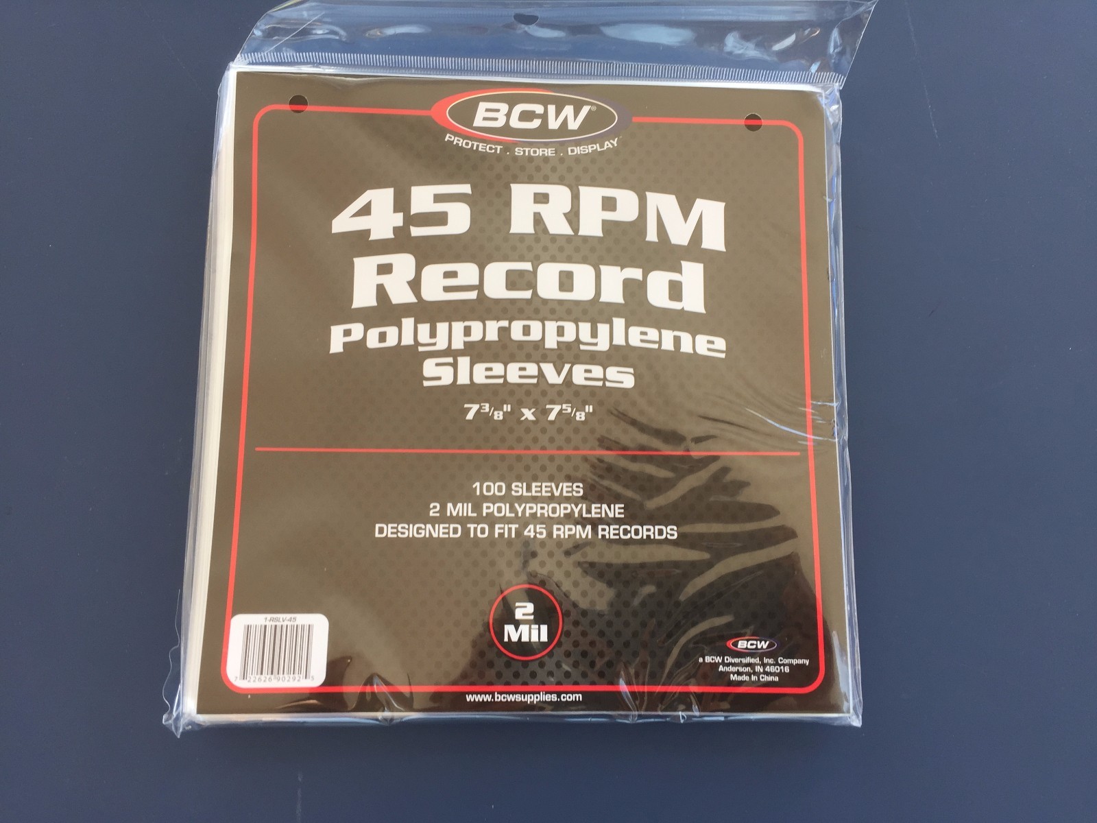 100 - BCW 45 RPM Record Poly Sleeves 7 3/8 X 7 5/8 - Acid Free Archival 2-Mil