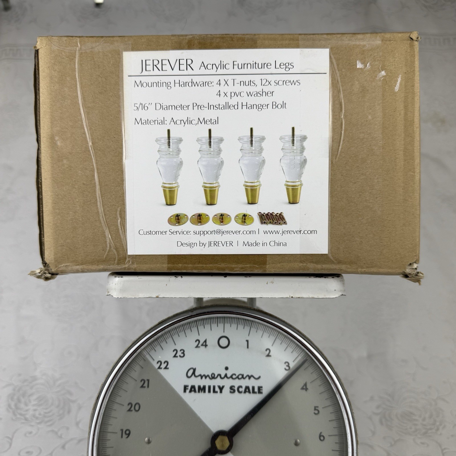 Jerever Acrylic Funiture Legs Lot Of Four (4) Legs With Mounting Hardware **READ