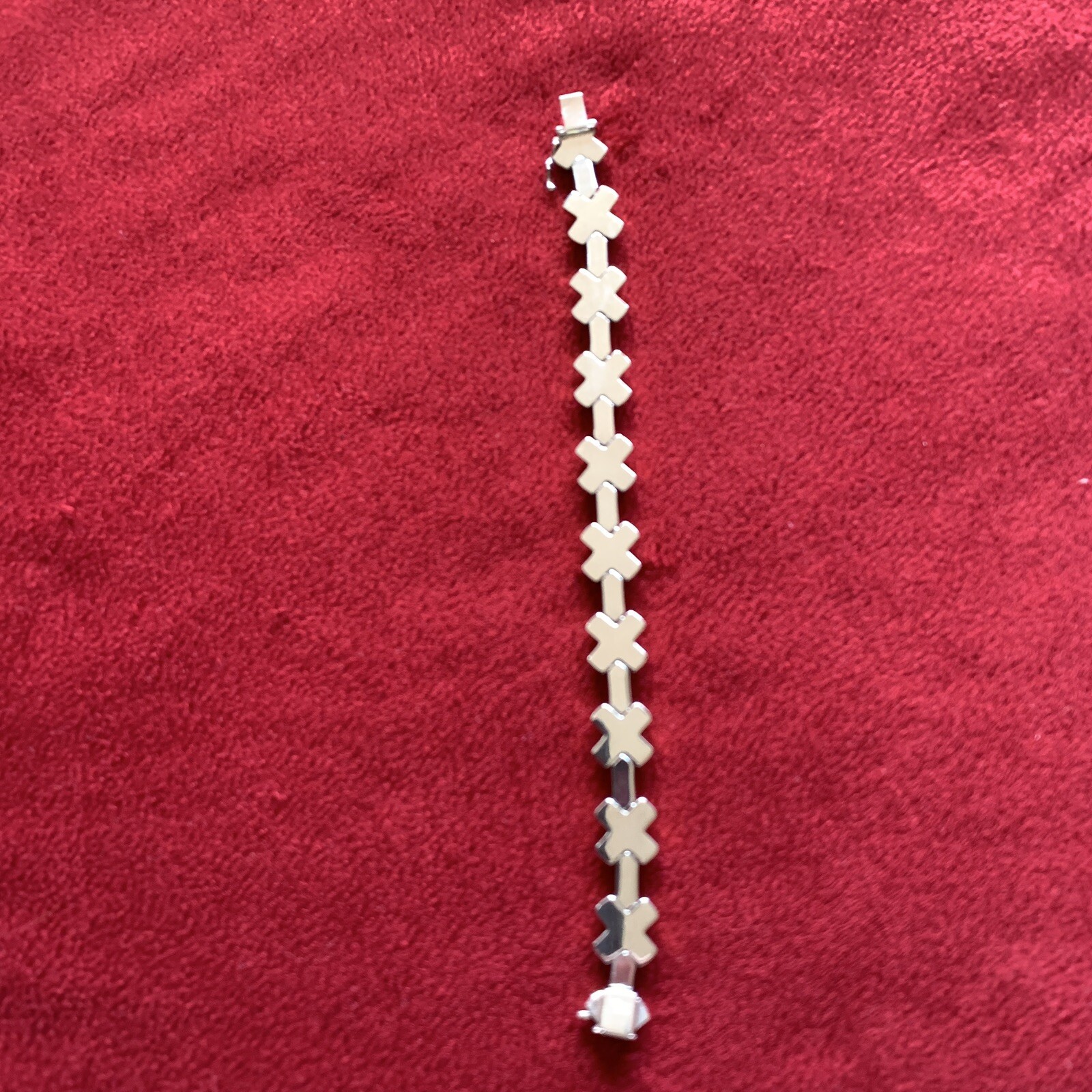 Bracelet Milor Sterling Silver Gold Wash X Made Italy love Hugs Kisses Vintage