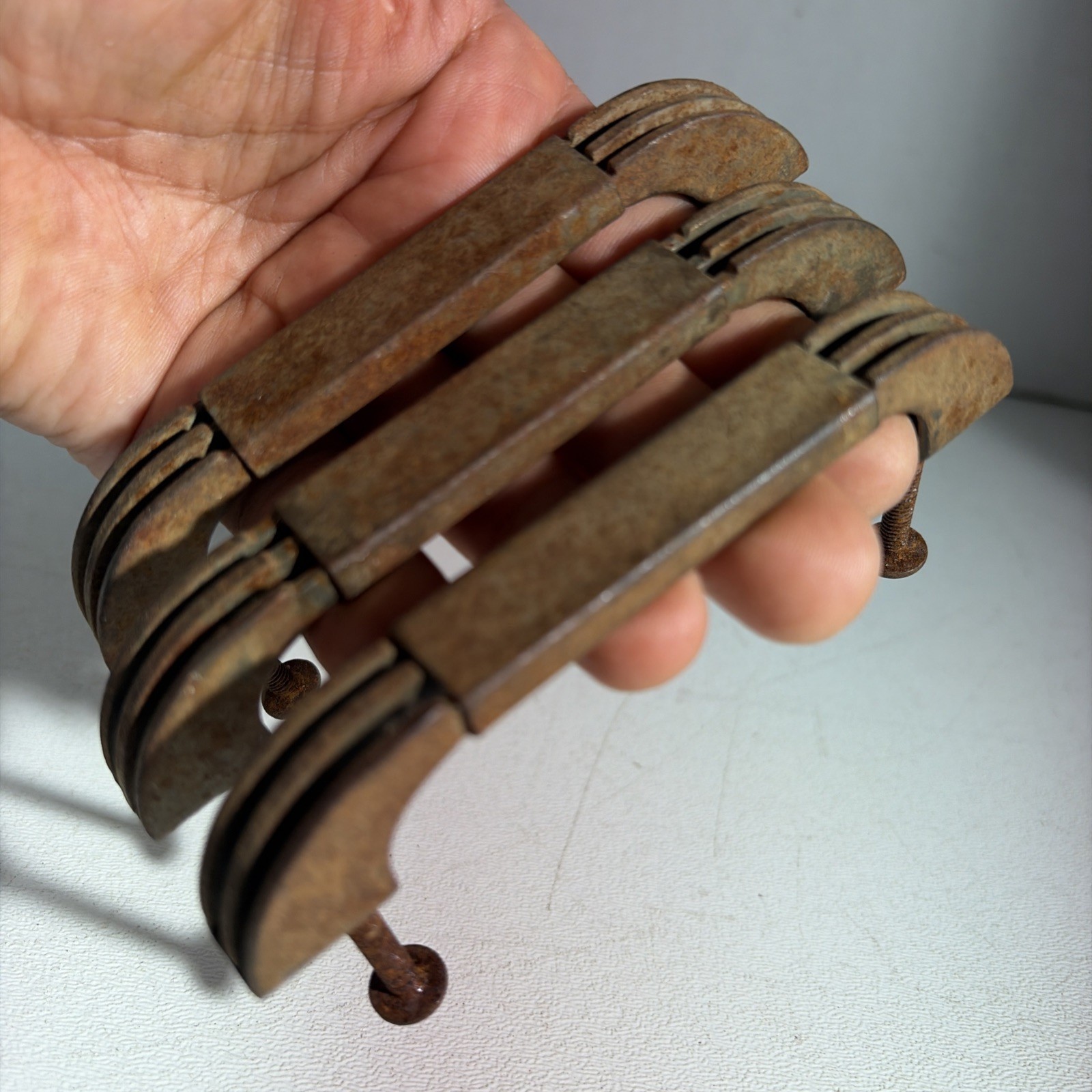 Vintage Art Deco Mid Century Modern Rustic Drawer Pulls Handles Set Of 3