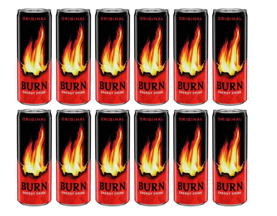 Burn Original Energy Drink from Poland 12 x 250ml Can Shipping with DHL from D