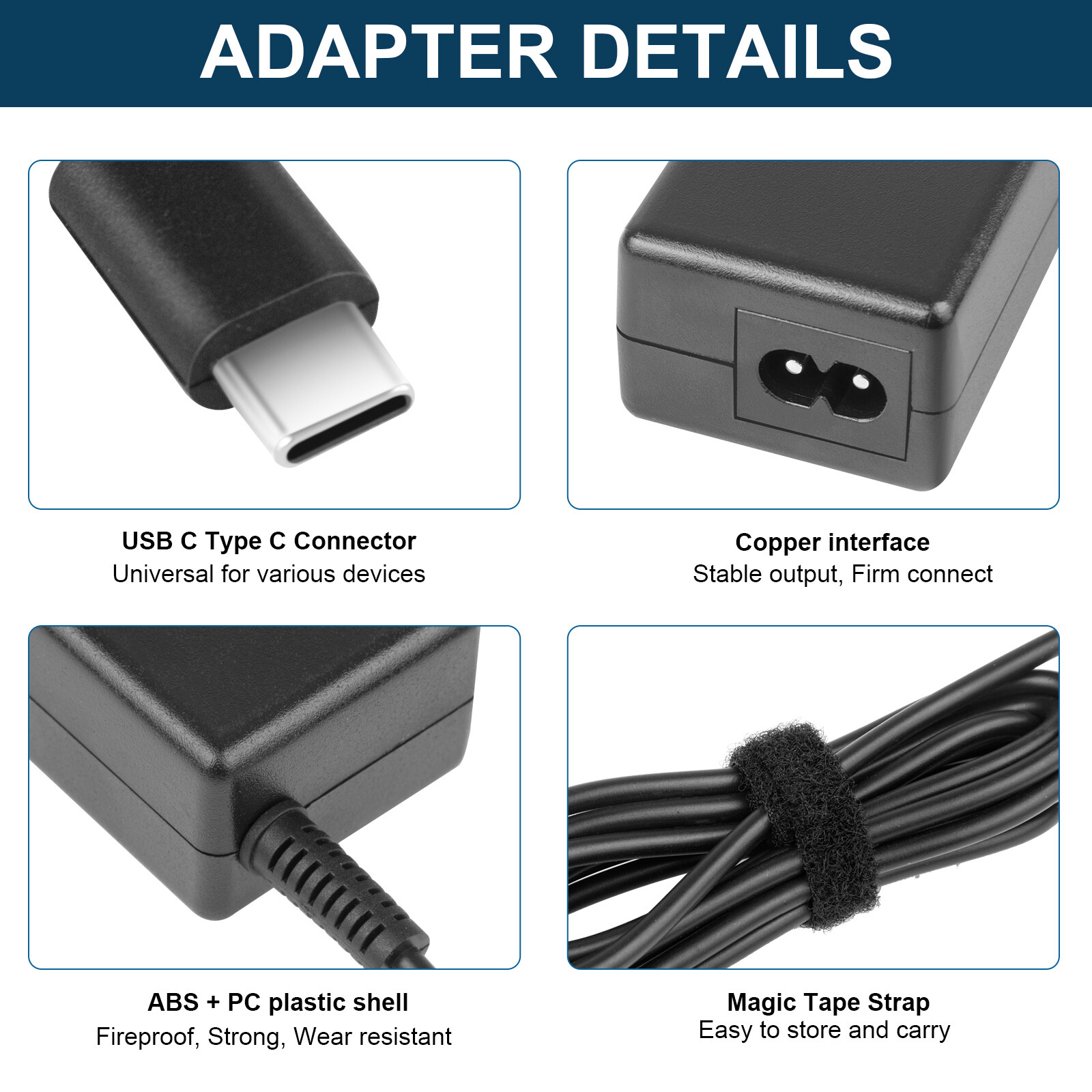 45W USB-C Charger Type-C Laptop Adapter For Lenovo ThinkPad X1 Carbon Yoga NEW