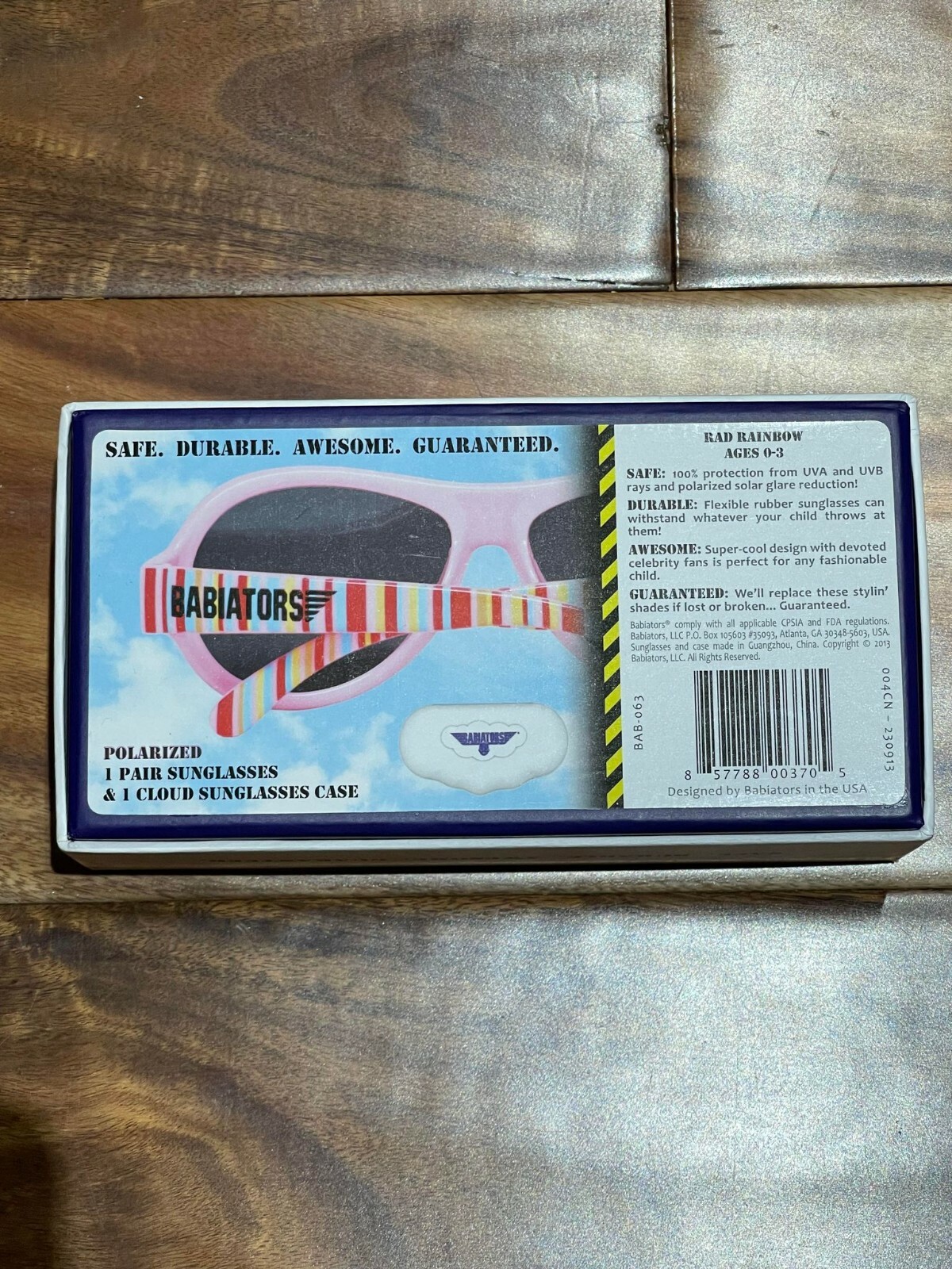 Babiators Pink Rad Rainbow Age 0-3 Polarized Sunglasses for Toddler and Infants