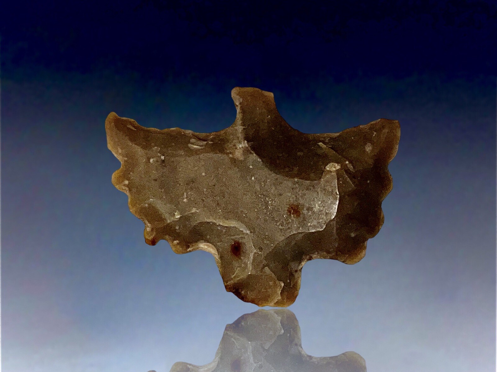 Native Knapped Stone Thunderbird / Eagle Effigy Fetish From Late 19th Century