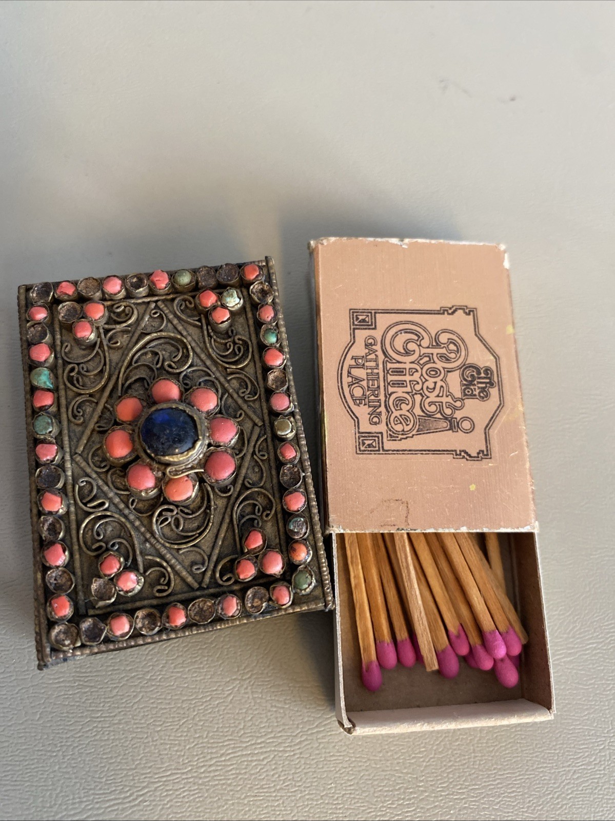 VINTAGE TIBETAN MATCHBOX HOLDER – ORNATE HANDMADE DESIGN