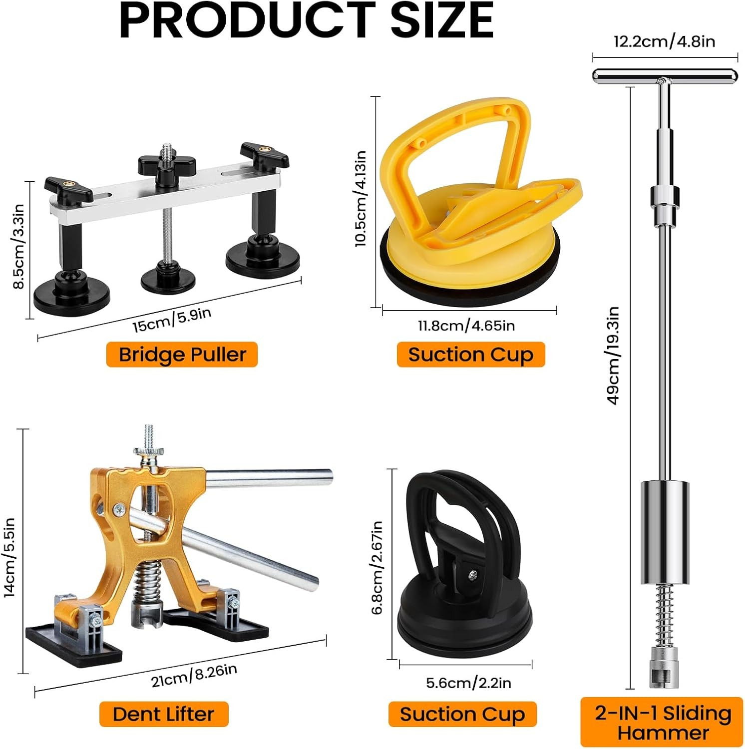 Car Body Dent Puller Hammer Bridge Lifter Tool Paintless Hail Remover Repair Kit