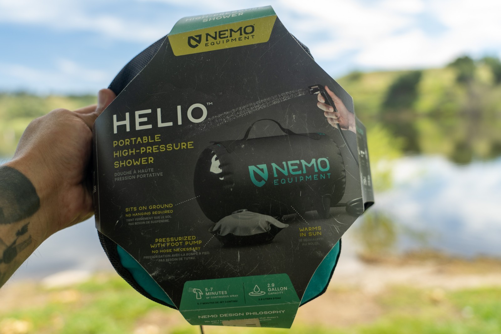 Nemo Helio Pressure Camping Shower - Black