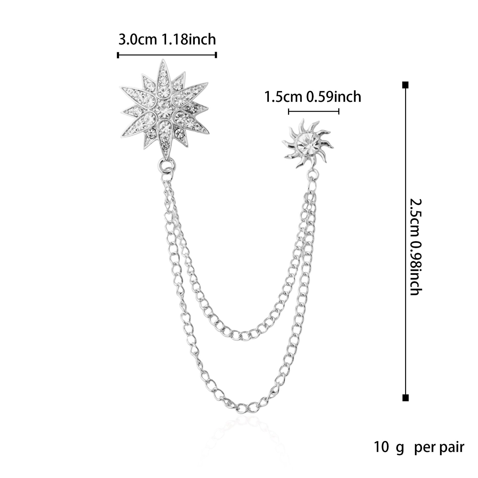 Rhinestone Star Brooch Pin for Women Men Dainty Gold Plated Crystal CZ Snowfl...