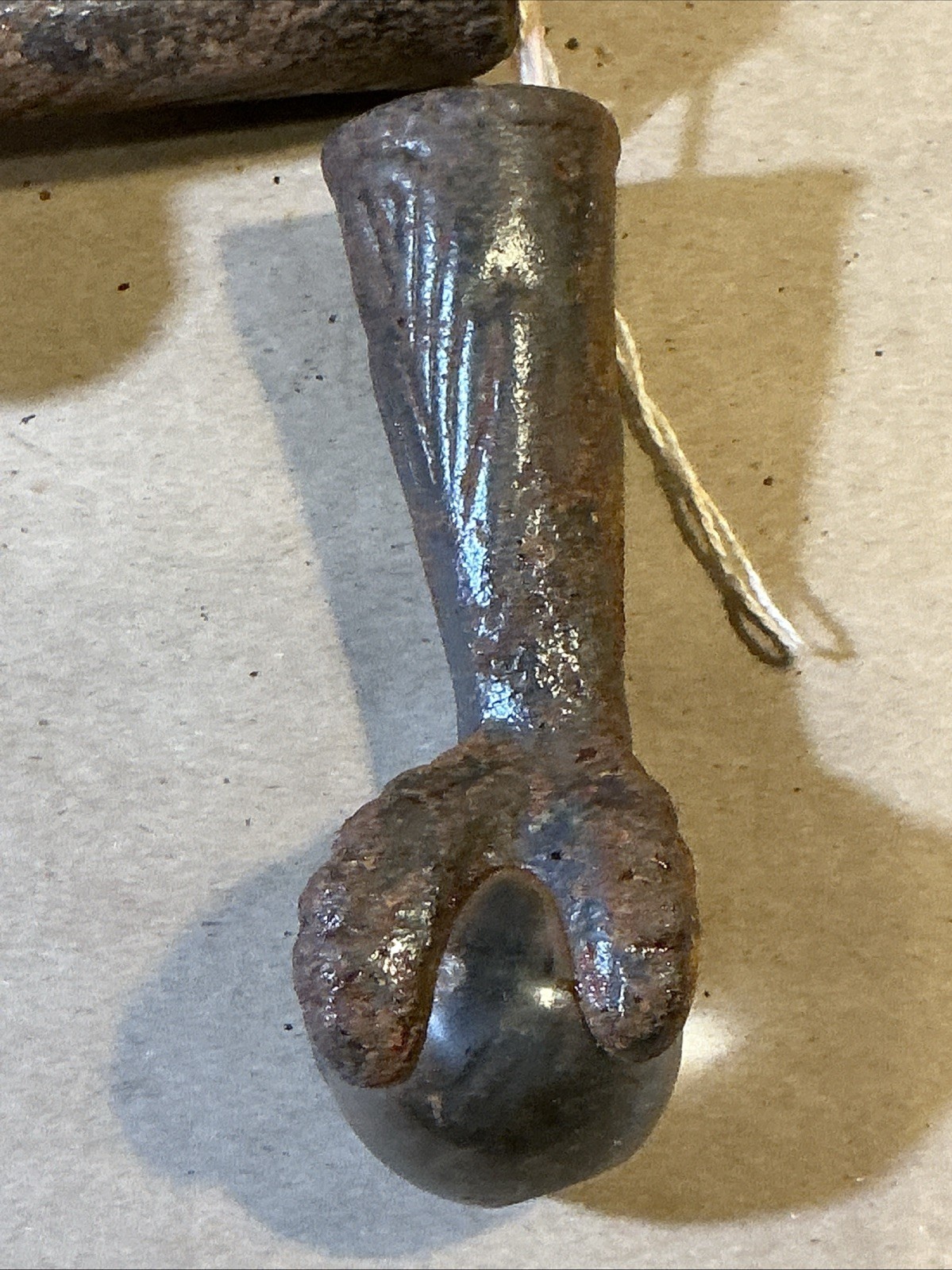 Set Of 4 Antique Cast Iron Glass Ball Table Feet Claw Feet As Is INV-AD60