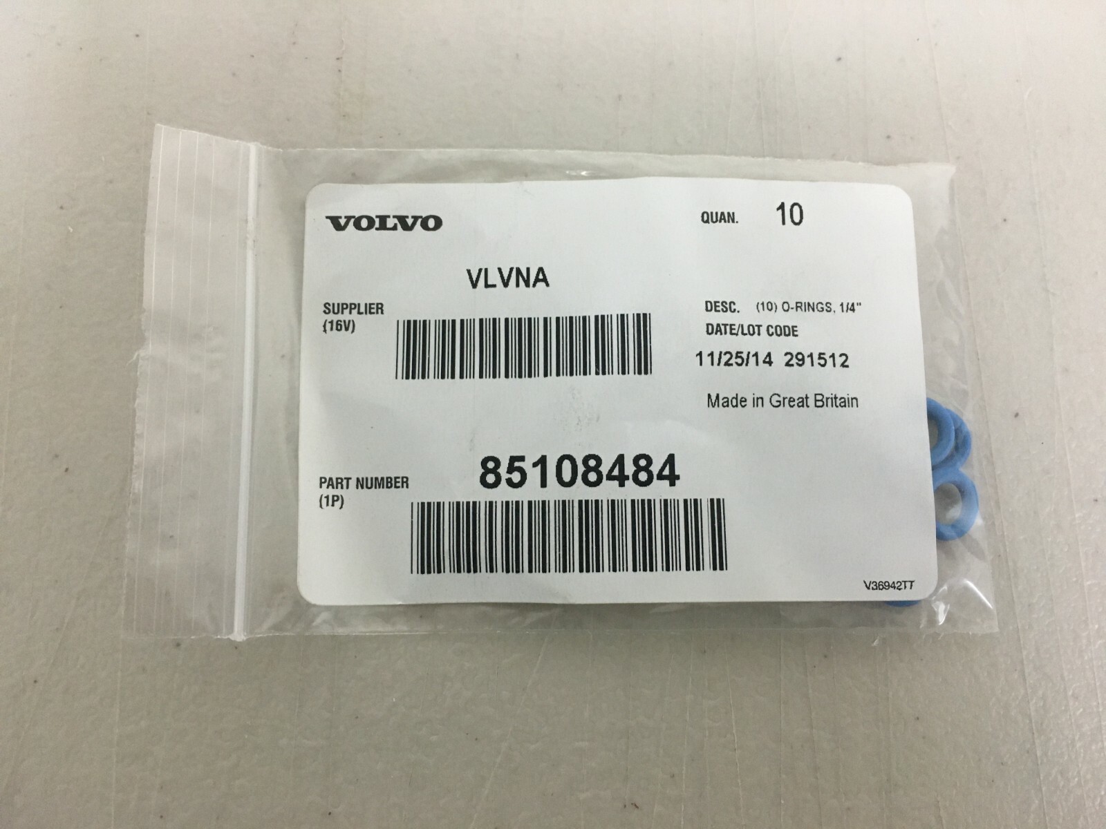 Volvo O-Ring 1/4 Press in Fitting Pack of 10