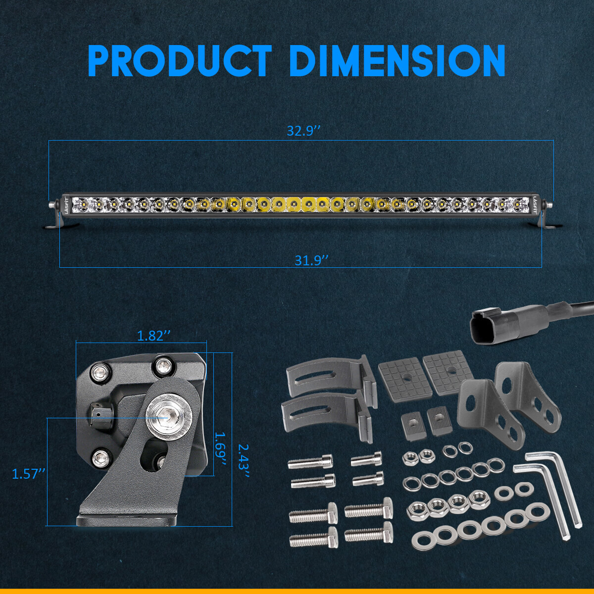 32 inch Super Bright LED Light Bar Combo Spot Truck Off-road SUV Driving Boat