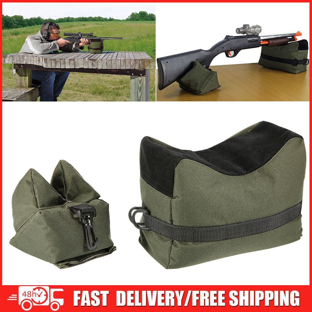 Shooting Range Sand Bag Set Rifle Gun Bench Rest Stand Front & Rear Bag Hunting
