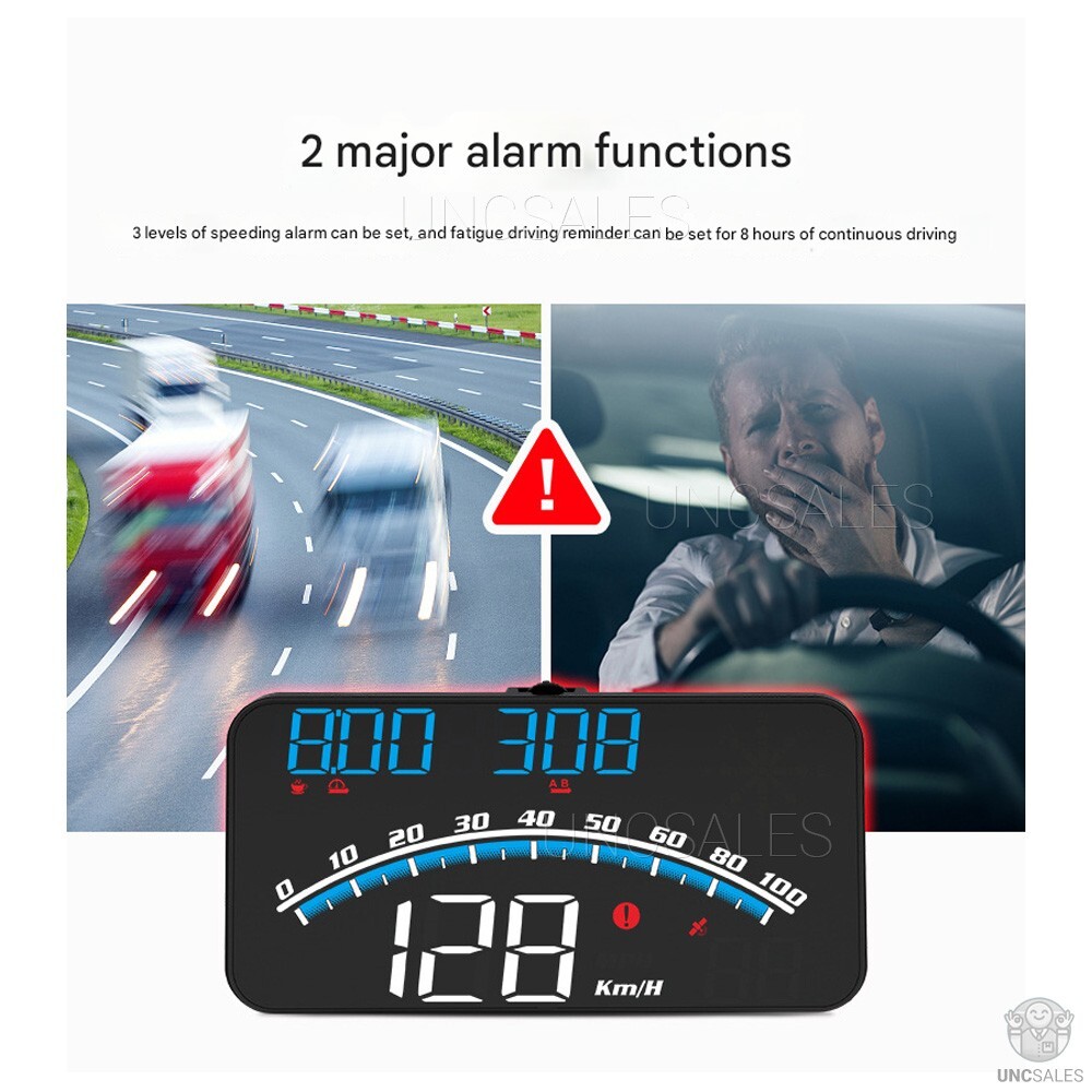 Digital Speedometer Universal GPS Car HUD Head Up Display MPH Overspeed Alarm 5"