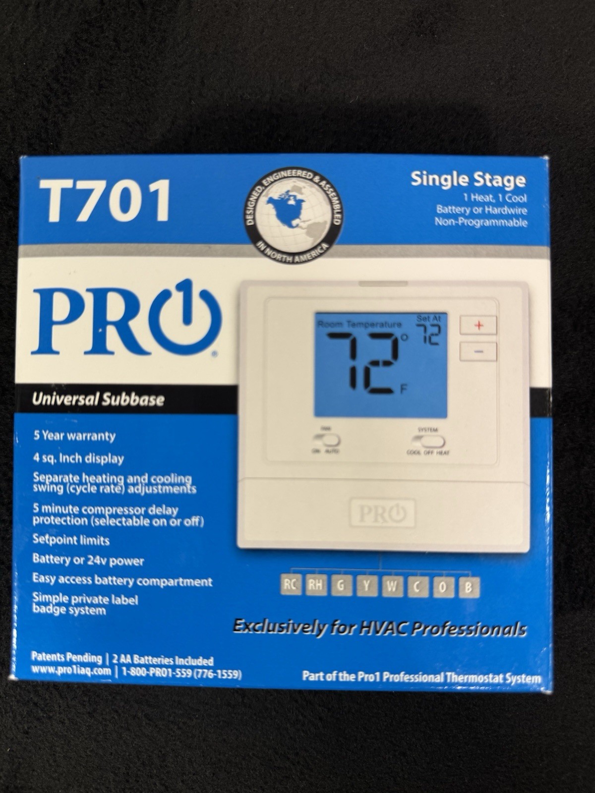 Pro1 IAQ T701 Digital Non-Programmable Thermostat (1H/1C)