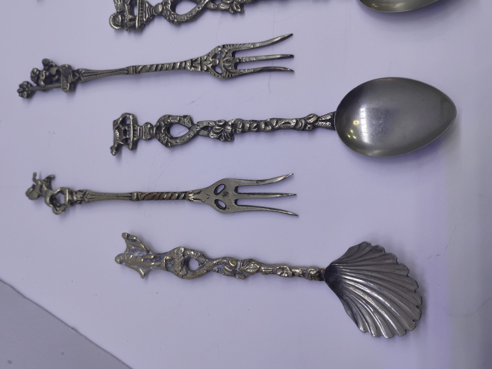Vtg Figural Ornate Spoons Disney Italy Floral Pewter Silver Plate & More 25