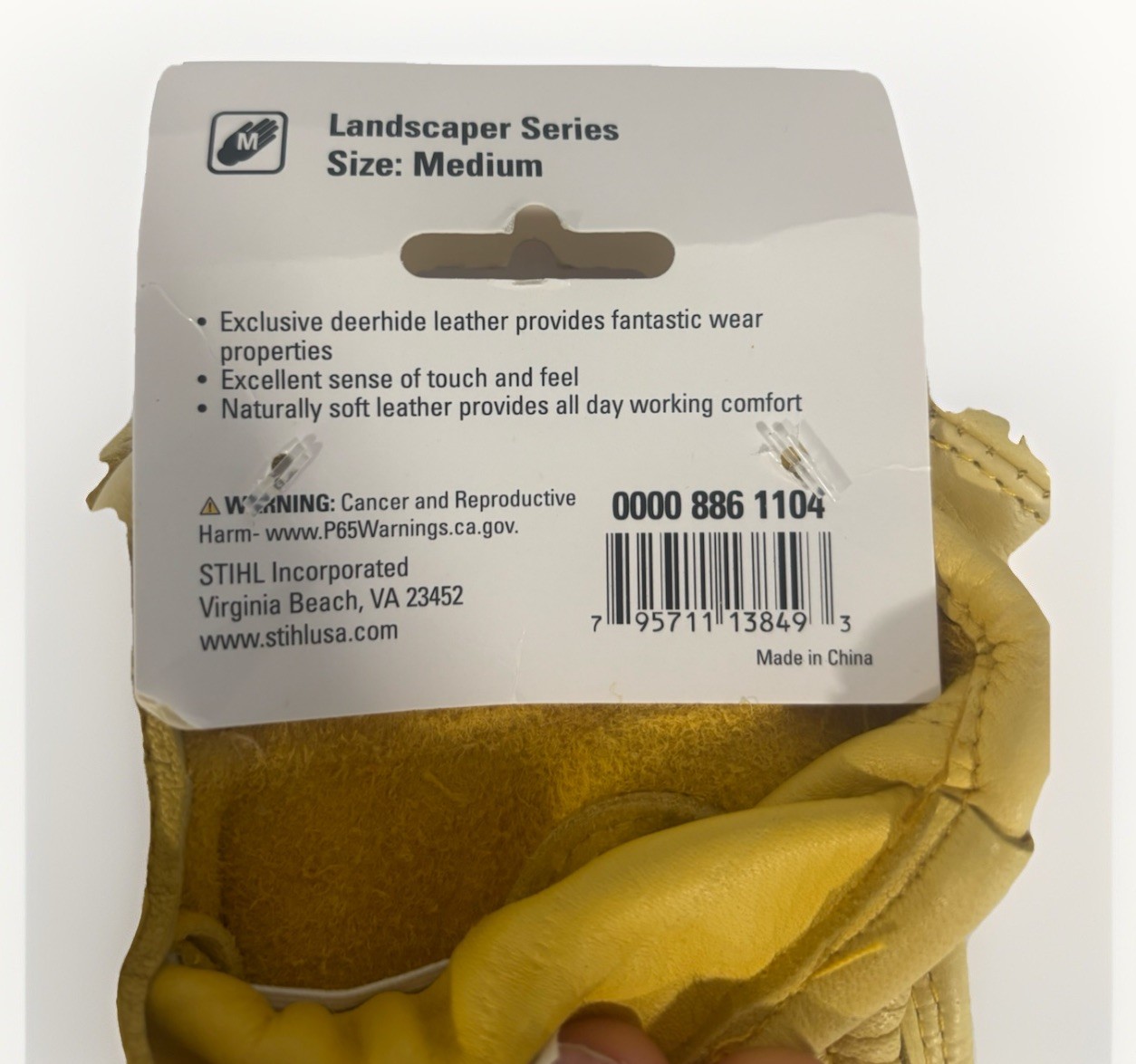 3-Pk STIHL Leather Work Gloves (2) Medium Landscaper (1) XL Proscaper Heavy Duty