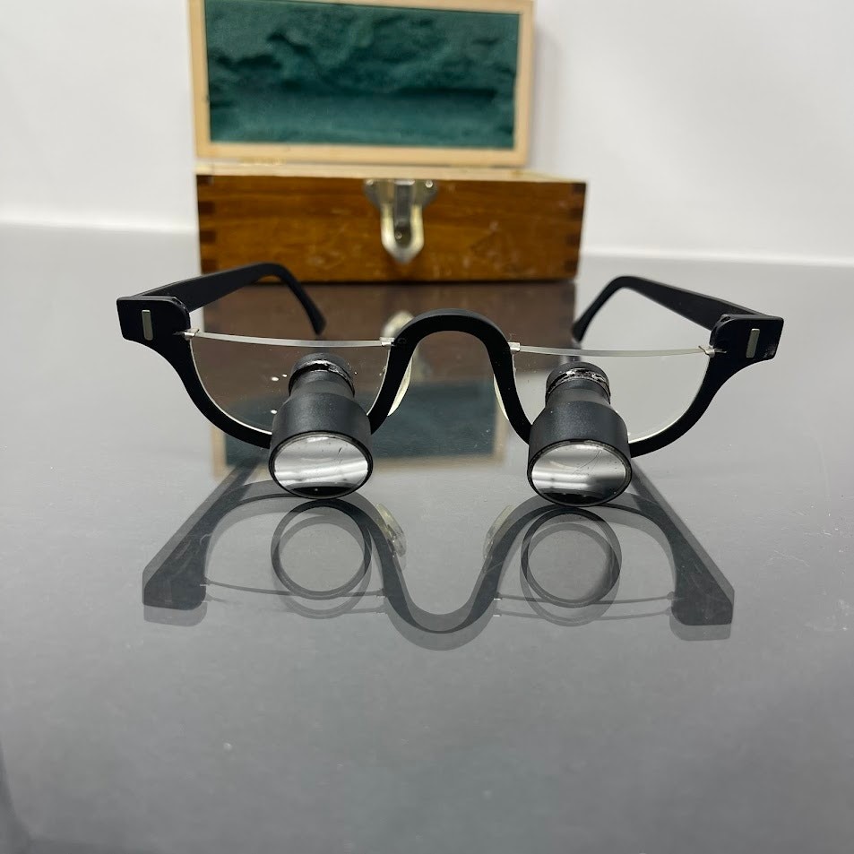 Vintage Surgical Spectacles Glasses in Wooden Box