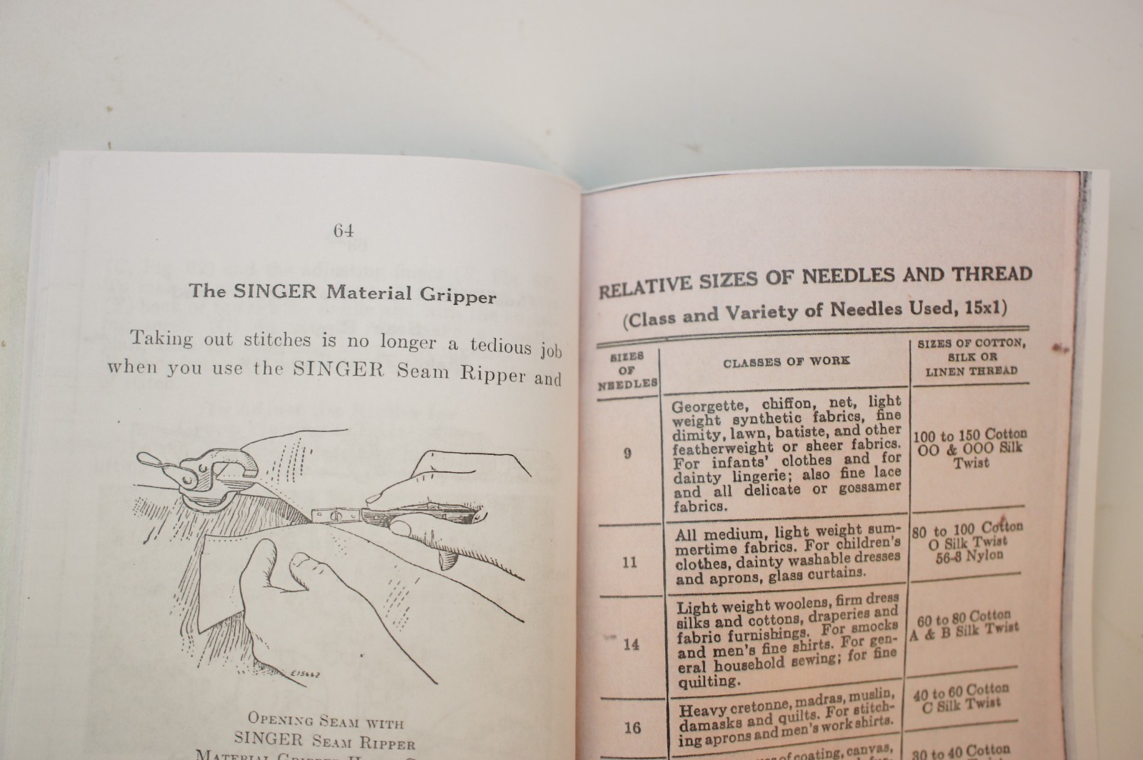 Singer 15-91 Console Desk Sewing Machine Owner's Manual Instruction Booklet
