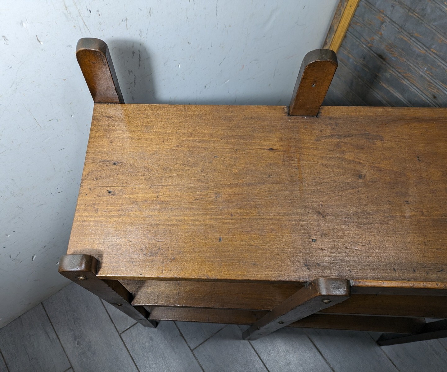 Antique Rustic Mission Arts & Crafts Style Display Book Shelf Open Bookcase