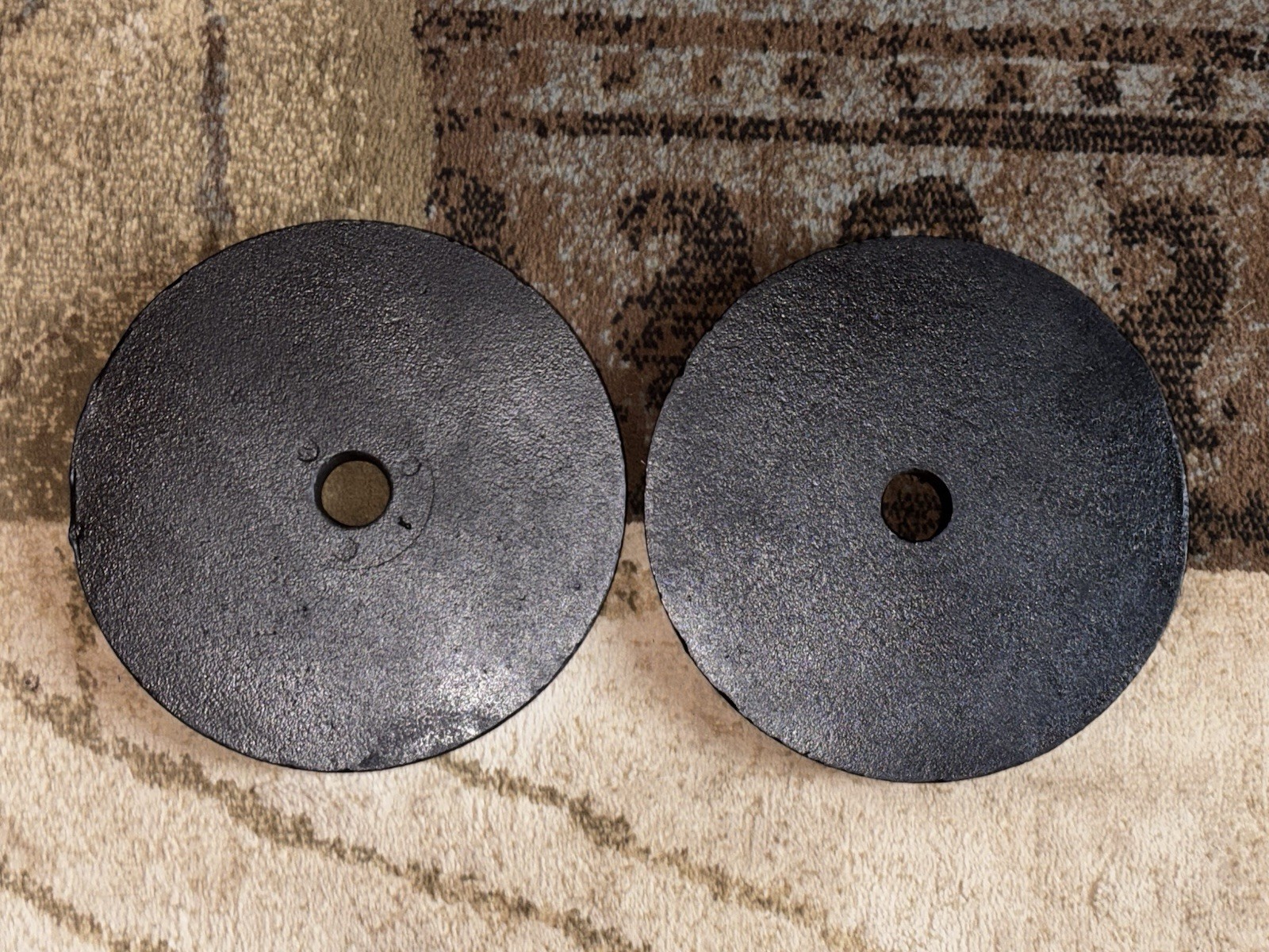 Vintage BILLARD Pro RoadMaster Barbell (2) 10lb Weight Plates 20lbs Made In USA