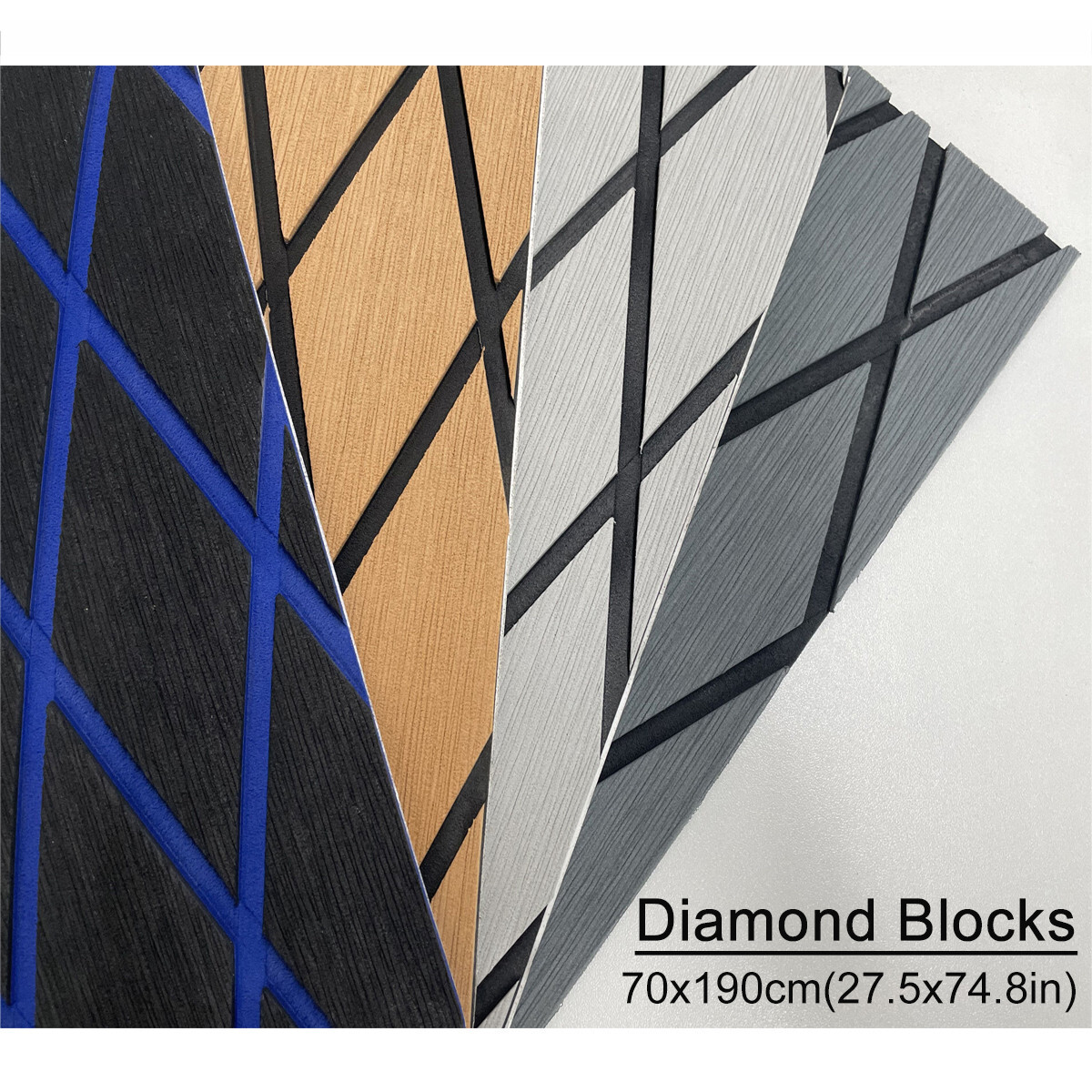 EVA Foam Boat Flooring Nonskid Marine Sea Decking Carpet , Dark Gray Diamond Mat