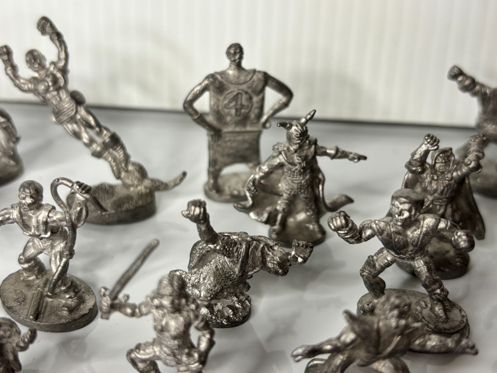 Vintage 80s Lot 27 Pc Pewter Mini MCG 1984 D&D Marvel Comic Superhero Figurines