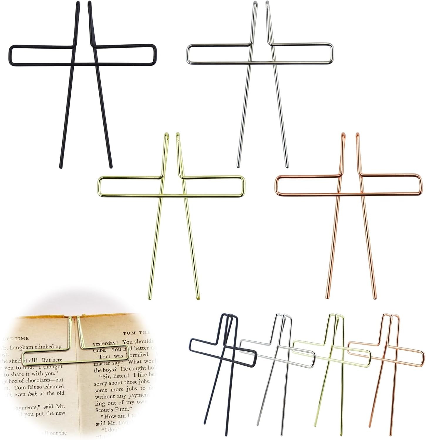 Music Book Metal Clip Pack of 4 Book Page Holder for Reading, 4 Colors Book Open