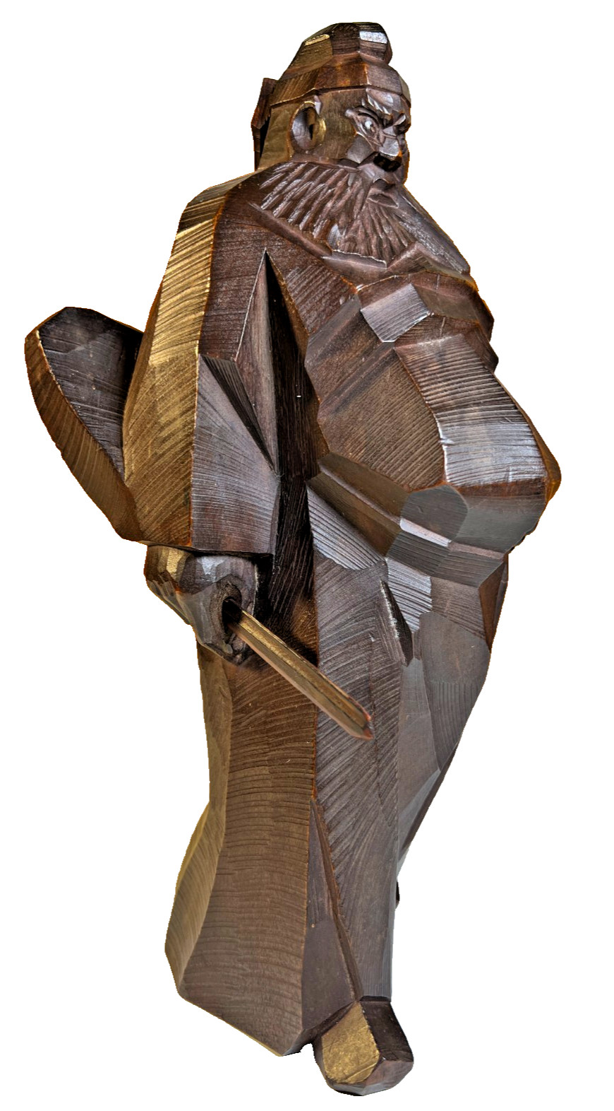 Mid Century Japanese Carved Wood Shoki Demon Queller Sculpture Okimono Yoshihiro