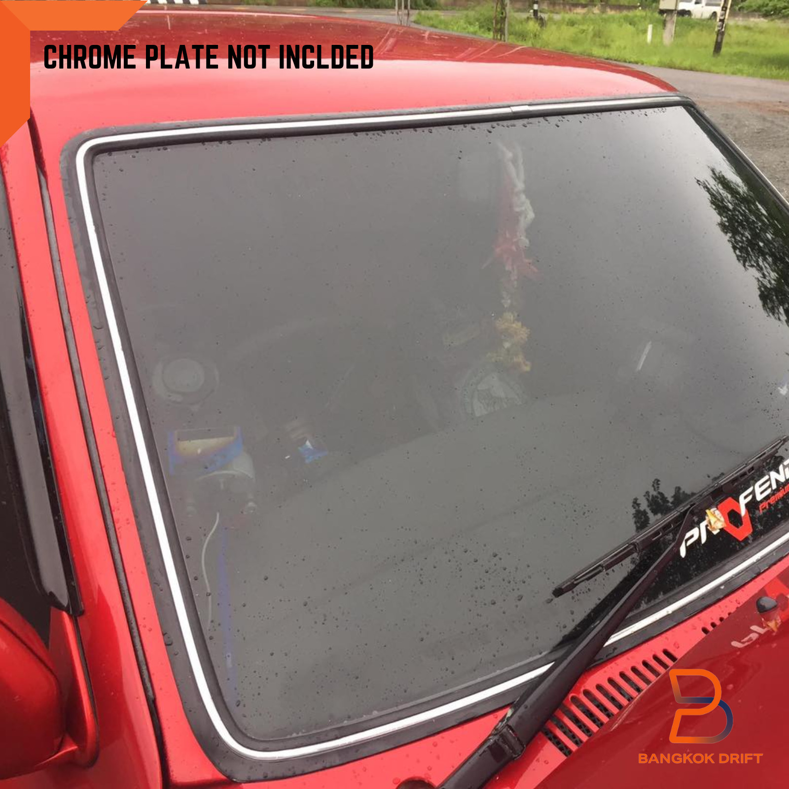 Front Window Gasket Rubber Seal Fit Toyota Pickup 89-96 w/ Moulding Slot Chrome