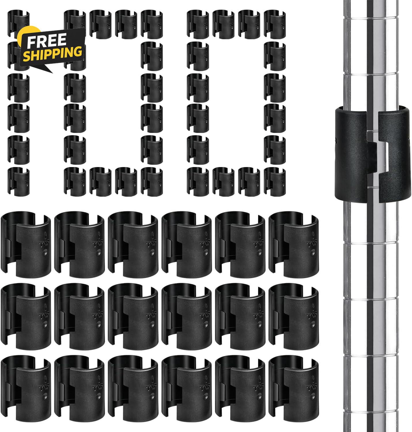 200 Pack Wire  Shelf Lock Clips, 1 Inch Wire Shelf Clips for Post Shelving