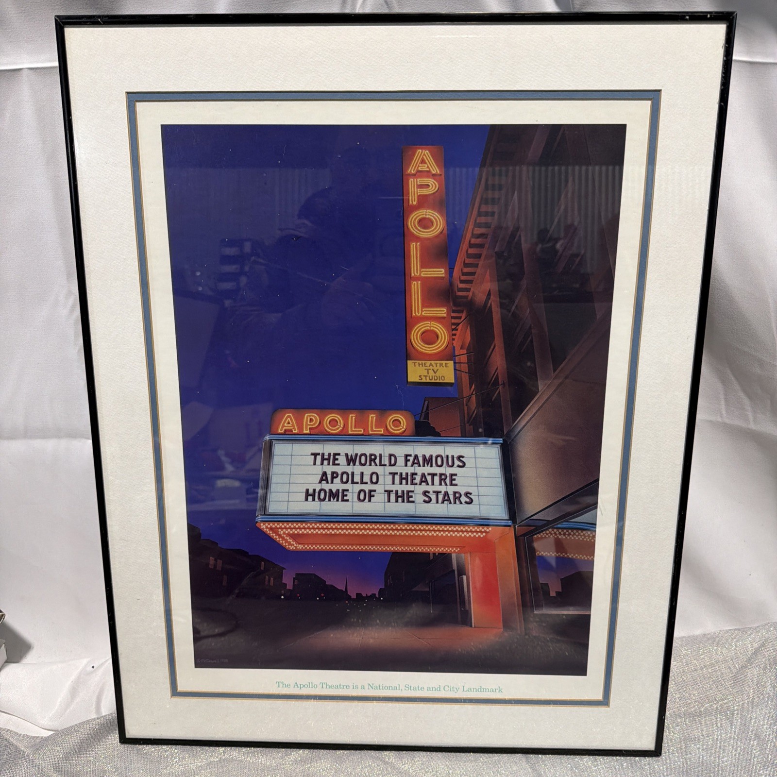 Vintage Framed 21,5x26’’ The Apollo Theatre Print Poster