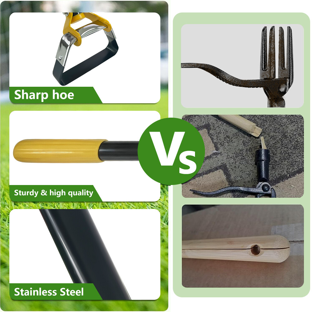 47" 59" 79" Adjustable Hoe Garden Tool Weeding Loop Stirrup Hoe Long Handle