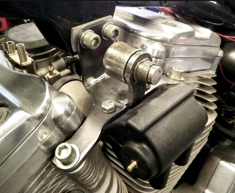 Custom Top Motor Mount w/ Key & Coil Mount Relocation 86-03 Harley Sportster