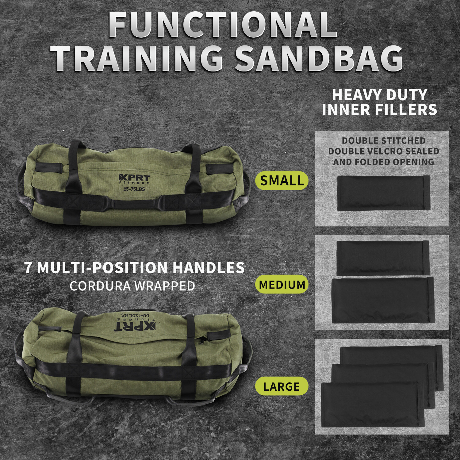 XPRT Fitness Workout Sandbags Fitness Training Bag For CrossFit and Conditioning