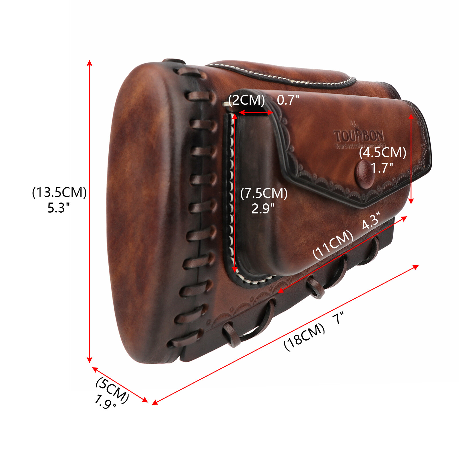 Tourbon Leather Slipon Recoil Pad Rifle Cheek Rest Riser Gun Buttstock Cover Bag