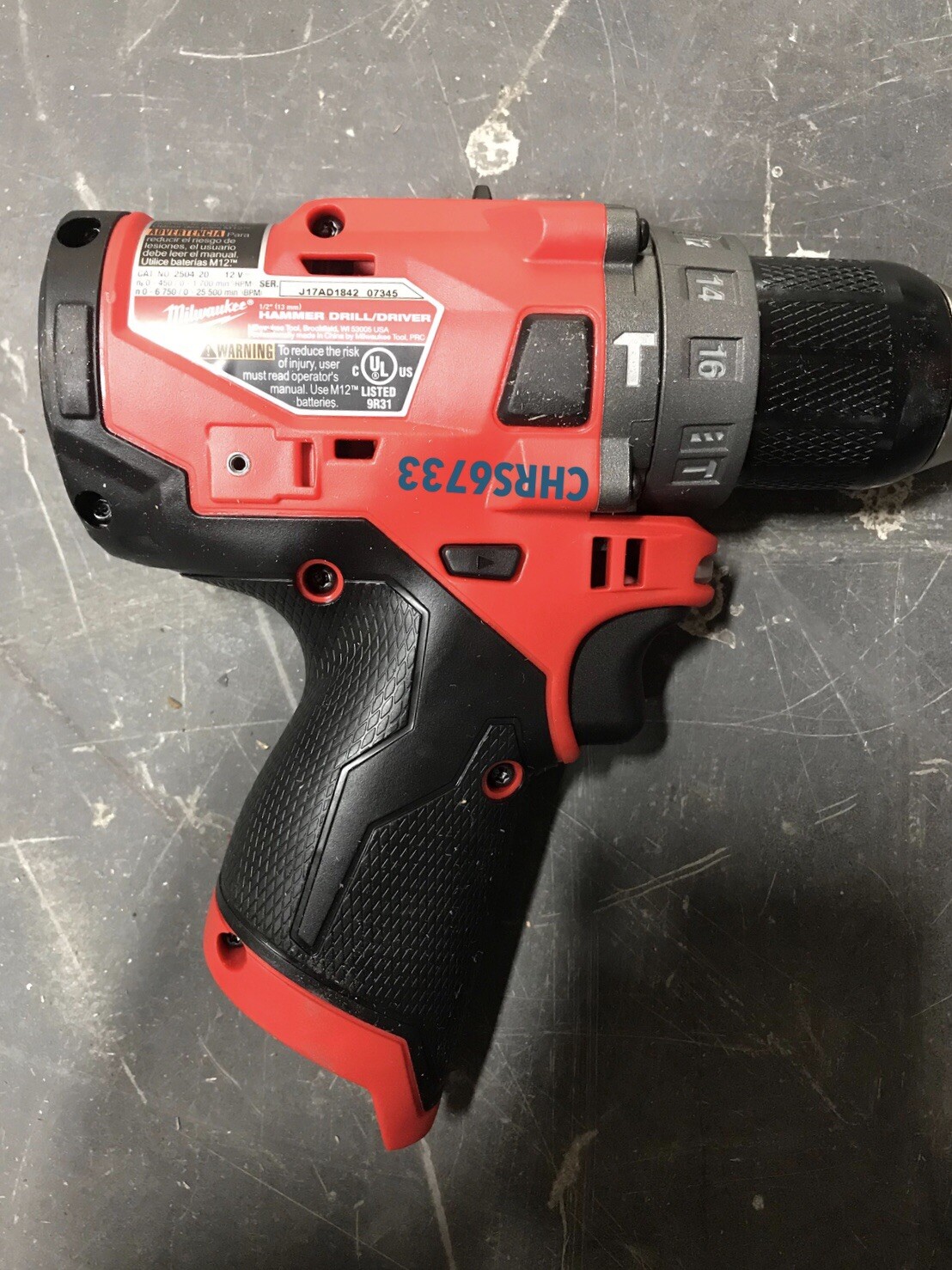 New Milwaukee 2504-20 M12 12v FUEL 1/2" Brushless Hammer Drill 4.0 Battery