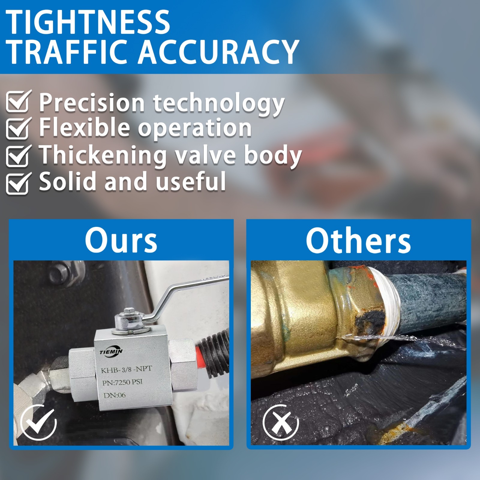 3/8Inch NPT 7250PSI 2way High Pressure Hydraulic Ball Valve