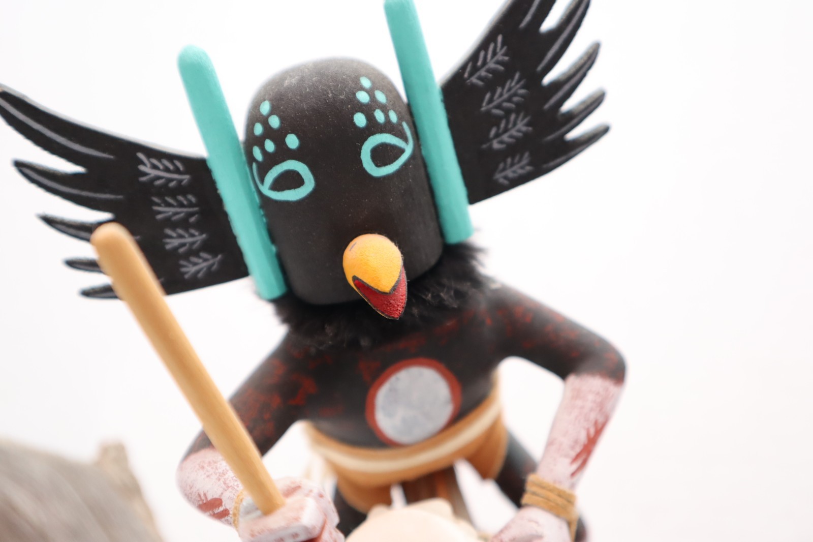 VTG Hopi Pueblo Kachina Doll Scene Native American Climbing TREE Sculpture 22"