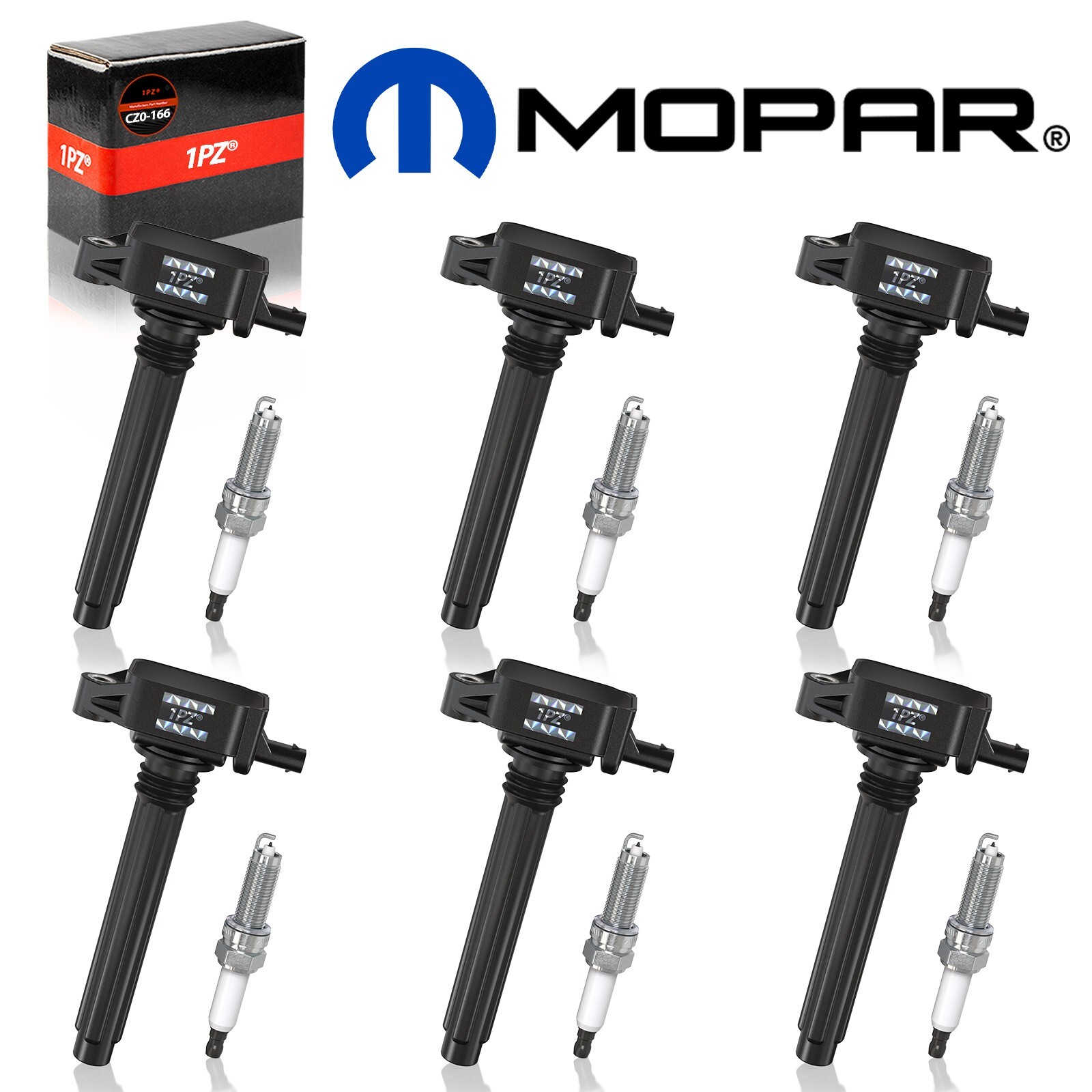 6x UF648 Ignition Coils & Mopar Spark Plugs For OEM Chrysler Dodge Jeep Ram 3.6L