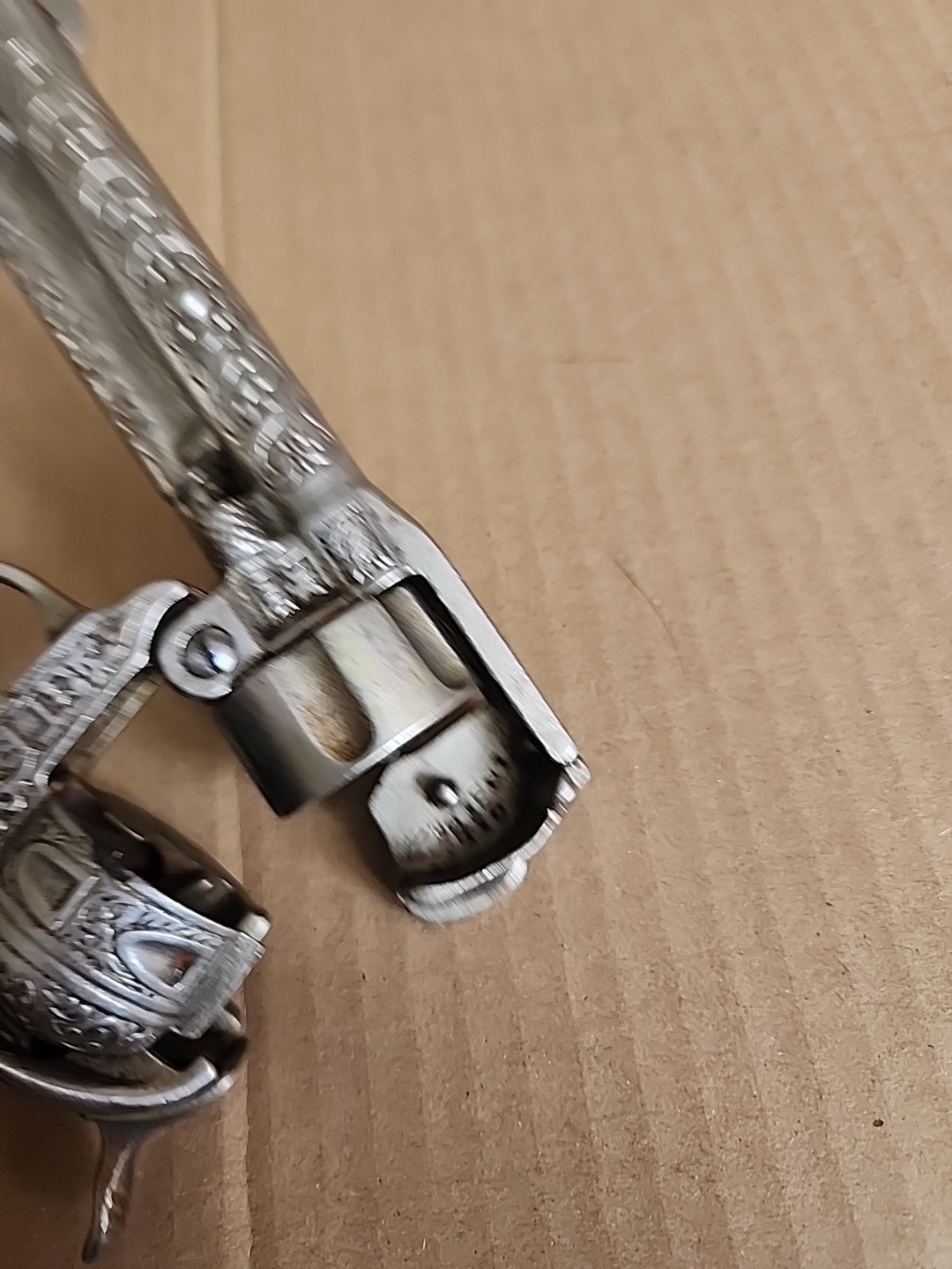 Vintage Hubley Texan 50 Shot Repeating Pistol Cap Replica TOY Gun Longhorn Grip