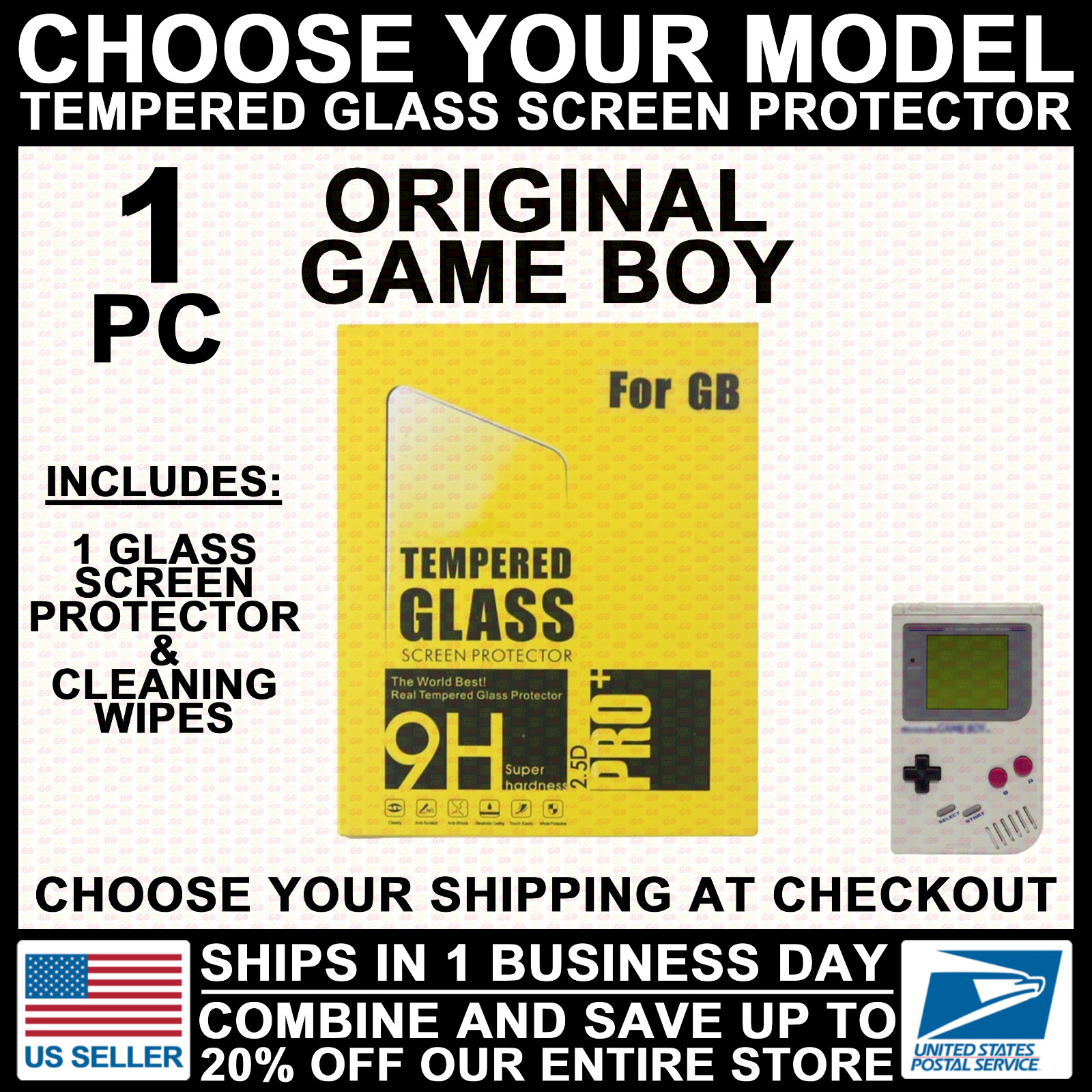 Tempered Glass Screen Protector for Nintendo Game Boy/Pocket/Color/Advance/SP